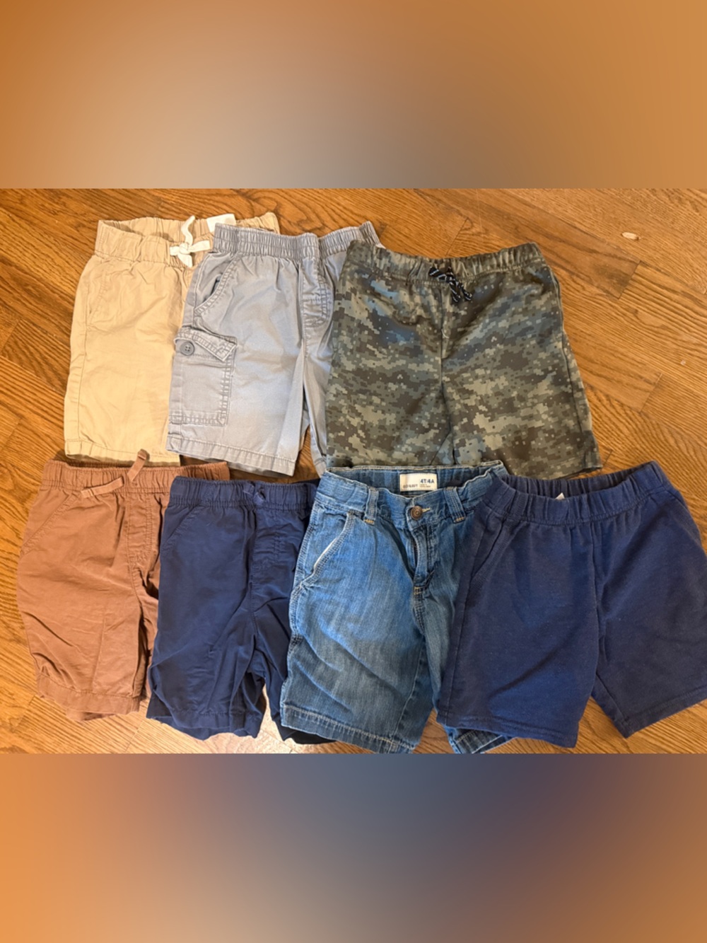 Old Navy Boys' Shorts Bundle - Blue, Tan, Olive Camo, Brown